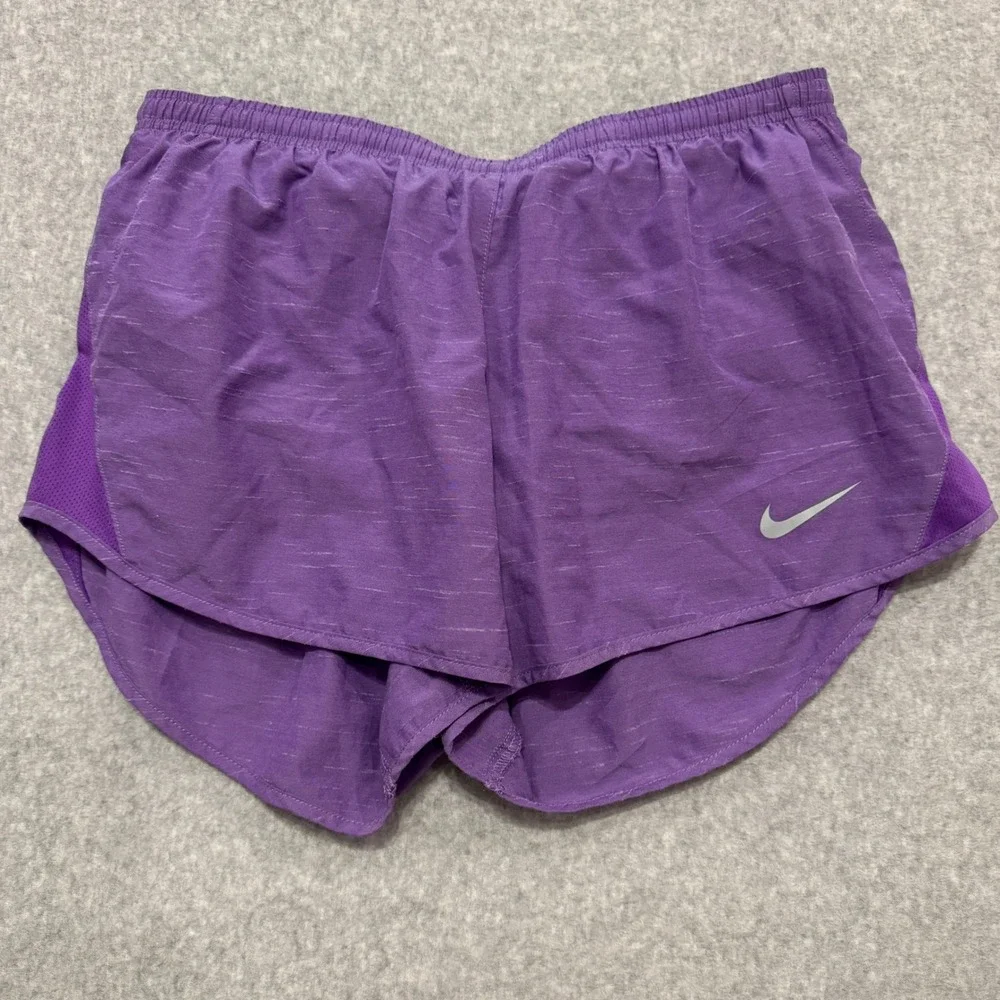 Nike Dri-FIT Womens 3 Inch Running Shorts Purple Heather Large